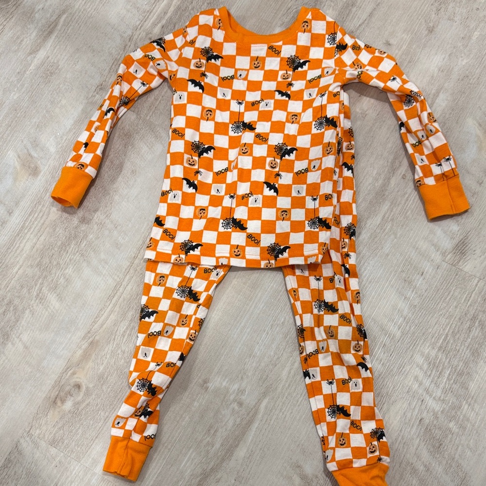 Old Navy Orange Checkered Kids Pajama Set
